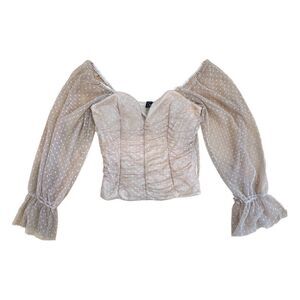 Madi Mase Nude lace Bordeaux Cinderella Mesh Top